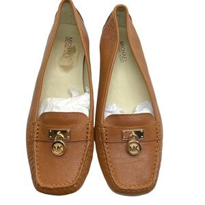 Michael Kors Womens Cognac Brown Moc Toe Casual Driving Loafer Shoes Size 9.5